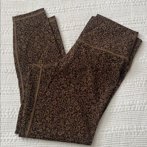 Everlane Black and Brown Floral Ankle Leggings